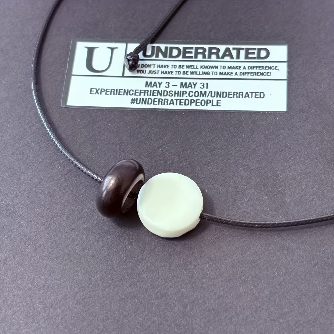 Black and White Braided Couple's Adjustable Necklace